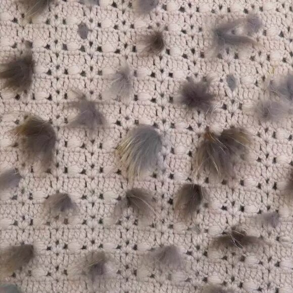 Auth FENDI Shawl Muffler Scarf Grey/Brown/Pink Cashmere/Fur - e59859a - Picture 4 of 7